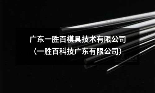 廣東一勝百模具技術有限公司（一勝百科技廣東有限公司）