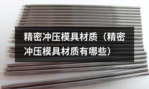 精密沖壓模具材質(精密沖壓模具材質有哪些)