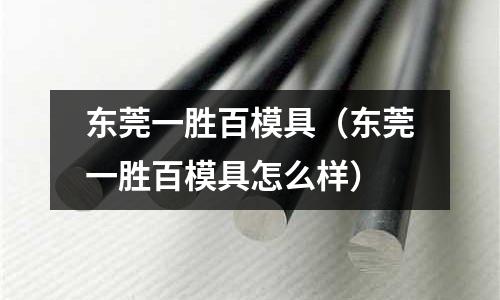 東莞一勝百模具（東莞一勝百模具怎么樣）