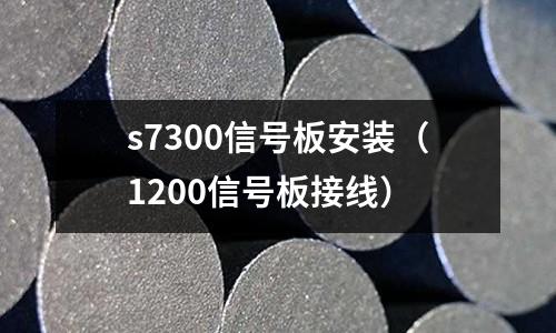 s7300信號板安裝（1200信號板接線）