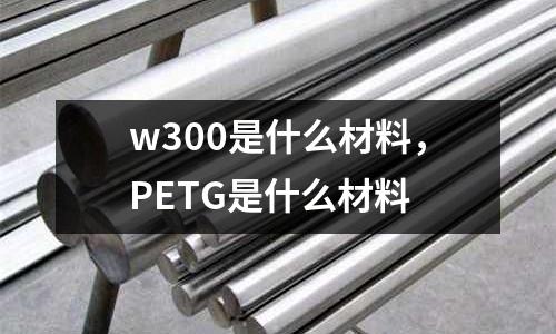w300是什么材料,PETG是什么材料