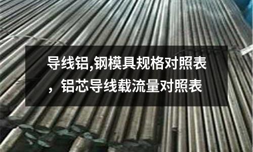 導線鋁,鋼模具規格對照表，鋁芯導線載流量對照表