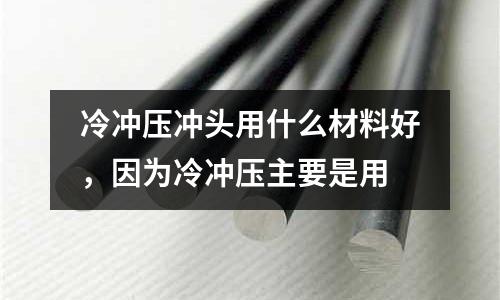 冷沖壓沖頭用什么材料好，因為冷沖壓主要是用