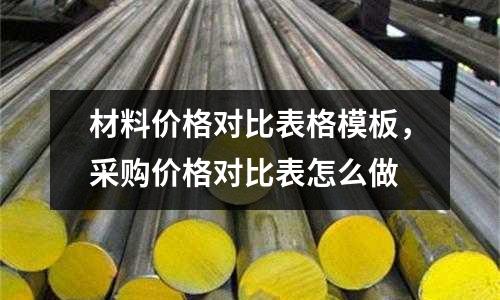 材料價格對比表格模板,采購價格對比表怎么做