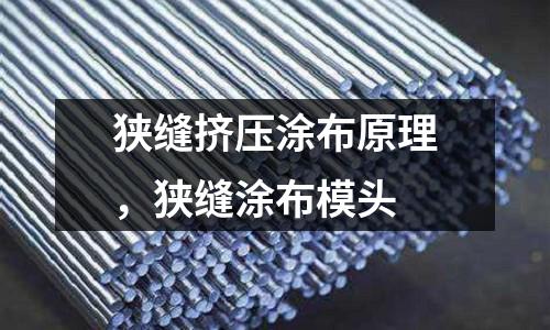 狹縫擠壓涂布原理,狹縫涂布模頭