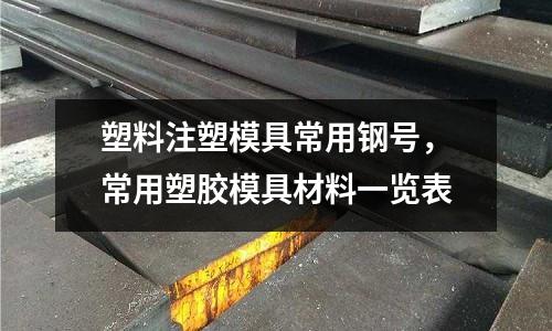 塑料注塑模具常用鋼號，常用塑膠模具材料一覽表