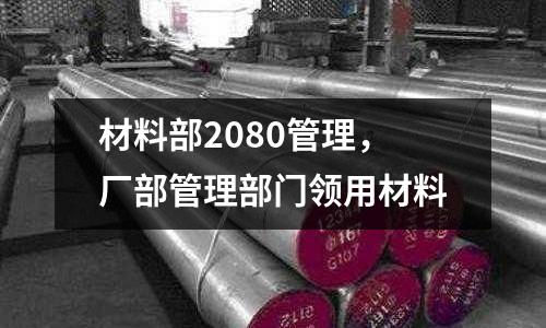 材料部2080管理,廠部管理部門領用材料