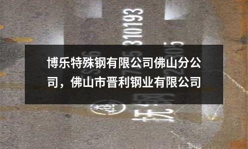 博樂特殊鋼有限公司佛山分公司，佛山市晉利鋼業有限公司