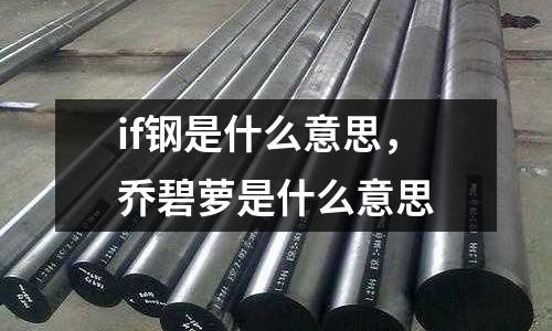 if鋼是什么意思，喬碧蘿是什么意思