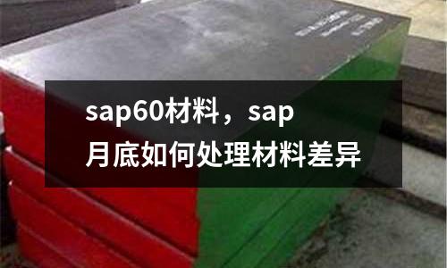 sap60材料，sap月底如何處理材料差異