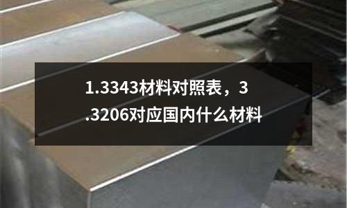1.3343材料對照表，3.3206對應國內什么材料