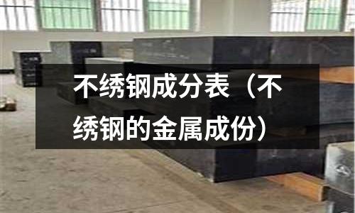 不繡鋼成分表(不繡鋼的金屬成份)