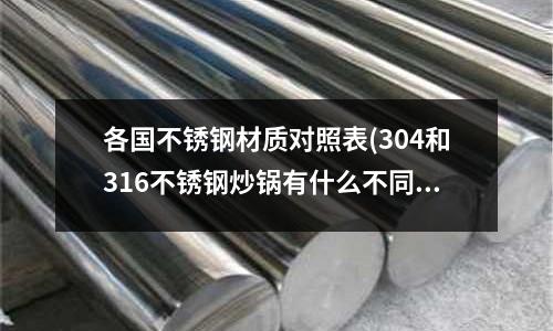 各國(guó)不銹鋼材質(zhì)對(duì)照表(304和316不銹鋼炒鍋有什么不同?)