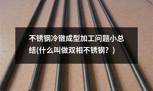 不銹鋼冷鐓成型加工問題小總結(什么叫做雙相不銹鋼?)