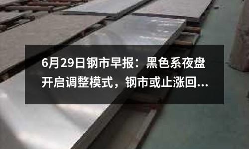 6月29日鋼市早報(bào)：黑色系夜盤開啟調(diào)整模式，鋼市或止?jié)q回穩(wěn)調(diào)整