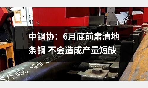 中鋼協：6月底前肅清地條鋼 不會造成產量短缺