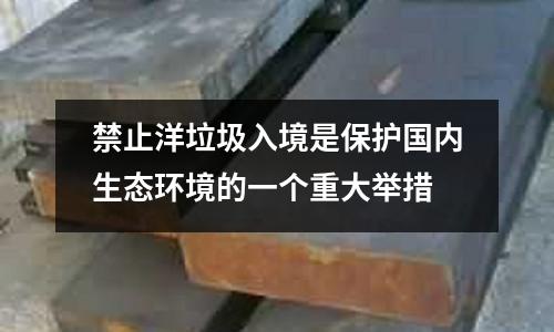 禁止洋垃圾入境是保護國內生態環境的一個重大舉措
