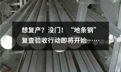 想復產？沒門！“地條鋼”復查驗收行動即將開始……