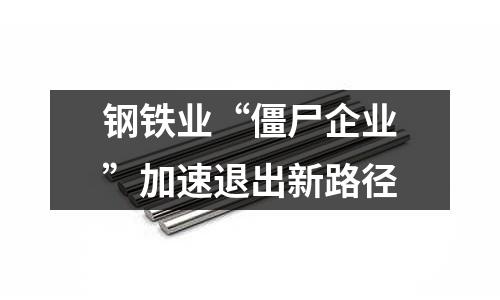 鋼鐵業“僵尸企業”加速退出新路徑