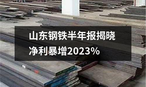 山東鋼鐵半年報揭曉 凈利暴增2023%