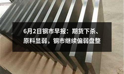 6月2日鋼市早報：期貨下殺、原料顯弱，鋼市繼續偏弱盤整