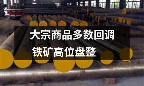 大宗商品多數回調 鐵礦高位盤整