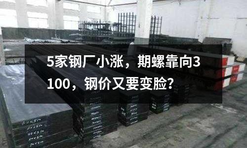 5家鋼廠小漲，期螺靠向3100，鋼價又要變臉？