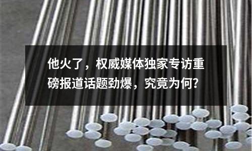 他火了，權威媒體獨家專訪重磅報道話題勁爆，究竟為何？