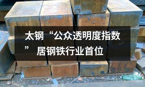 太鋼“公眾透明度指數” 居鋼鐵行業首位