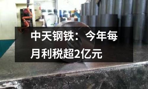 中天鋼鐵：今年每月利稅超2億元