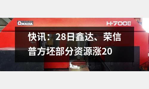 快訊：28日鑫達、榮信普方坯部分資源漲20