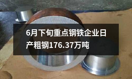 6月下旬重點鋼鐵企業日產粗鋼176.37萬噸