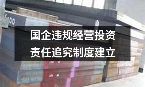 國企違規經營投資責任追究制度建立