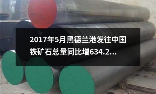 2017年5月黑德蘭港發往中國鐵礦石總量同比增634.22萬噸