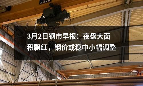 3月2日鋼市早報：夜盤大面積飄紅，鋼價或穩中小幅調整