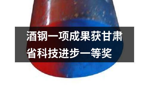 酒鋼一項成果獲甘肅省科技進步一等獎
