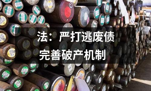 法：嚴打逃廢債 完善破產機制