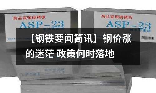 【鋼鐵要聞簡訊】鋼價漲的迷茫 政策何時落地