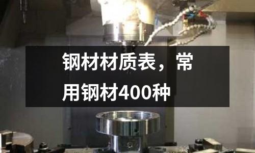 鋼材材質表，常用鋼材400種
