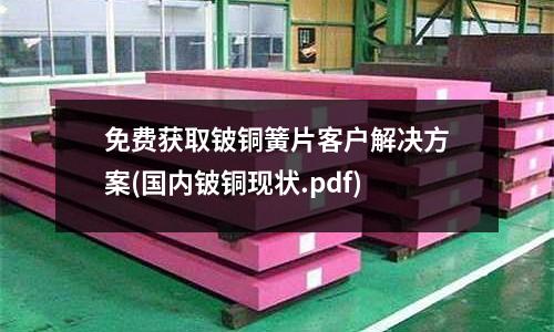 免費獲取鈹銅簧片客戶解決方案(國內(nèi)鈹銅現(xiàn)狀.pdf)
