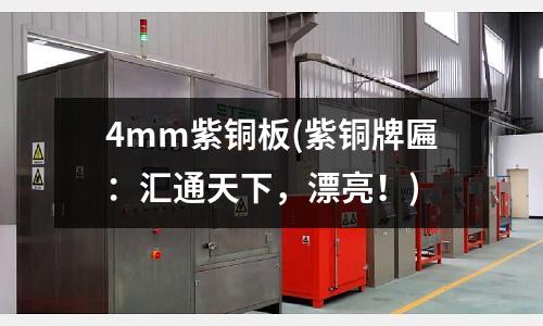 4mm紫銅板(紫銅牌匾:匯通天下,漂亮!)