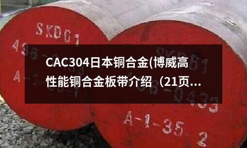 CAC304日本銅合金(博威高性能銅合金板帶介紹（21頁）)