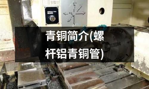 青銅簡介(螺桿鋁青銅管)