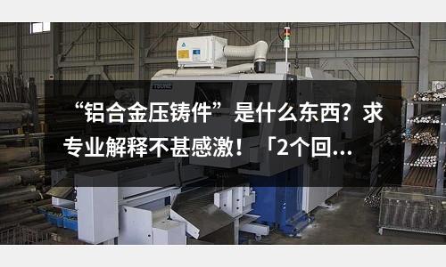 “鋁合金壓鑄件”是什么東西？求專業解釋不甚感激！「2個回答」