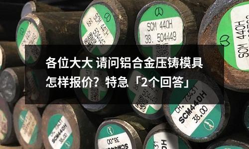 各位大大 請(qǐng)問(wèn)鋁合金壓鑄模具怎樣報(bào)價(jià)?特急「2個(gè)回答」