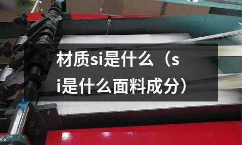 材質si是什么（si是什么面料成分）